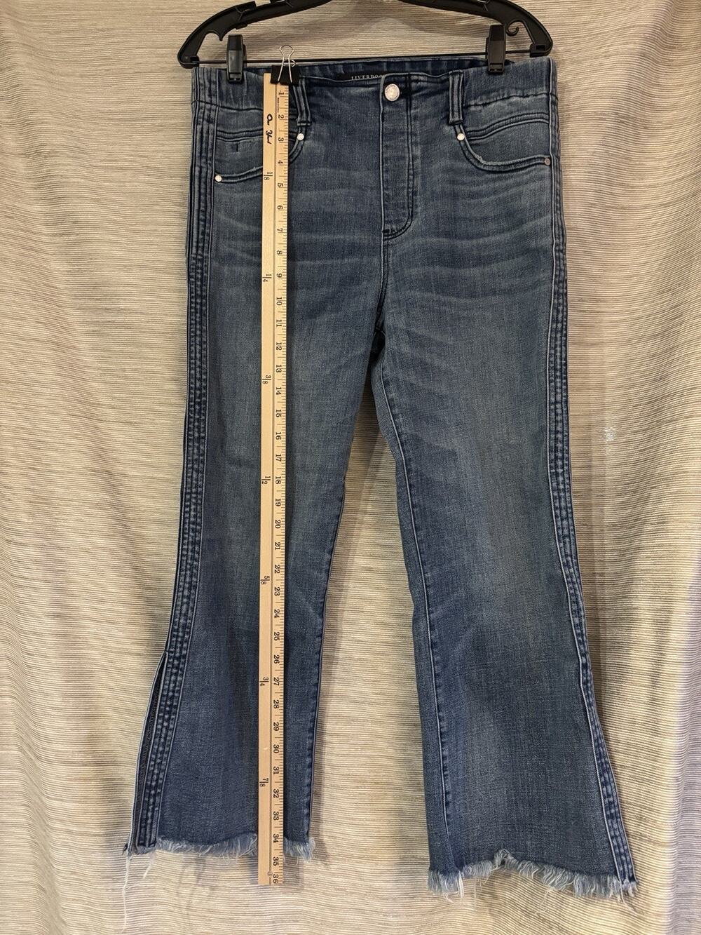 Liverpool Gia Glider Crop Pull on Jeans Split Raw Hem W12/31